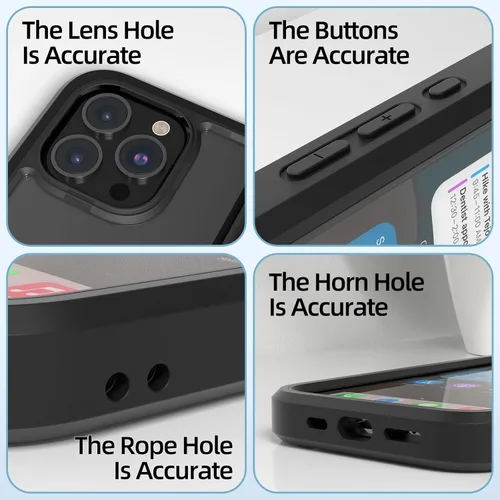 Vista 6 de WXR Compatible con iPhone 15 Pro, parachoques de silicona suave y parte trasera de policarbonato duro transparente e interior de policarbonato duro