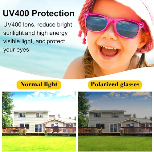 Vista 4 de MIAHART Gafas de sol para niños, colores neón, recuerdos de fiesta para niños y niñas, verano, playa, piscina, cumpleaños, graduación, regalos
