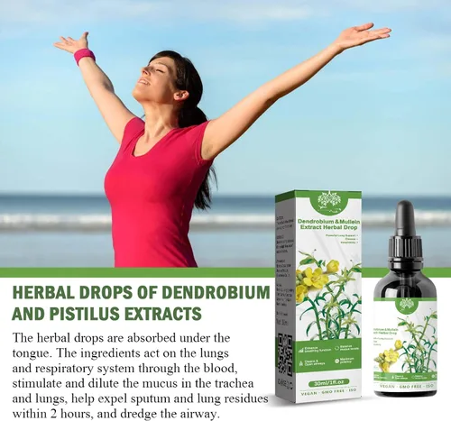 Vista 7 de Clearbreath Dendrobium & Mullein Extract – Potente apoyo pulmonar, gotas de aliento claro a base de hierbas, extracto de gordolobo de dendrobium