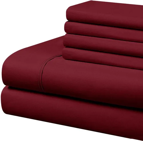 Vista 22 de Home Basics - Juego de sábanas de microfibra cepillada ultra suave de 4 piezas de 2.36 oz/m², hipoalergénico, individual, aguamarina