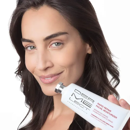Vista 9 de Dermelect Crema hidratante facial de reparación rápida para cara, crema antienvejecimiento con manzanilla, azuleno, colágeno, aceite de aguacate