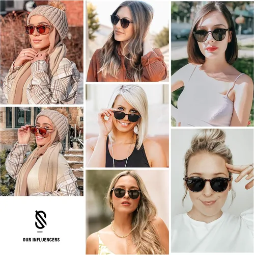 Vista 3 de SOJOS Small Round Classic Polarized Sunglasses for Women Men Vintage Style UV400 Lens MAY SJ2113