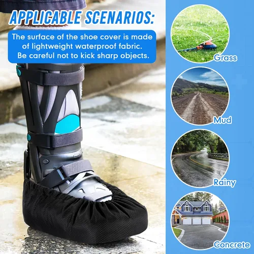 Vista 3 de Shyyween 2 piezas de fundas para botas de caminar Air Cam para fracturas médicas, fundas impermeables para botas de yeso, fundas para zapatos