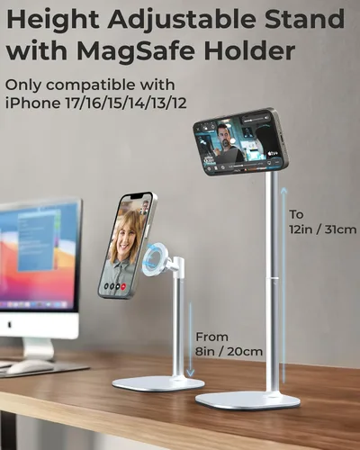 Vista 2 de COOPER MagStand, Soporte Magnético Ajustable para iPhone para Escritorio y Soporte para Teléfono para Grabación de Video, Compatible con MagSafe