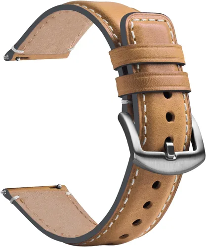 Vista 117 de Fullmosa Correa de reloj de liberación rápida de 0.866 in, 0.787 in y 0.709 in, bandas de cuero bruñido para Samsung Galaxy Watch/Garmin Watch