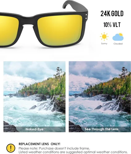 Vista 3 de BLAZERBUCK Lentes de repuesto para gafas de sol Oakley Holbrook OO9102/Holbrook Asian Fit OO9244/Holbrook Mix OO9384