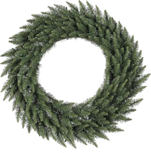 Vista 9 de Vickerman Corona de Navidad artificial Bellevue Alpine de 20 pulgadas con luces claras iluminadas esmeriladas, A861022