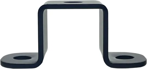 Vista 2 de 6 abrazaderas de tubo cuadrado de 1 x 1 pulgada, soporte de metal en forma de U de 1 pulgada, soporte de abrazadera de acero en U para montaje, negro