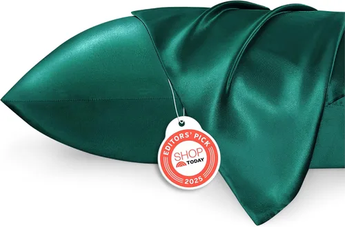 Vista 15 de Bedsure Paquete de 2 fundas de almohada de satén similares a las fundas de almohada de seda tamaño estándar, funda de almohada para mujeres que