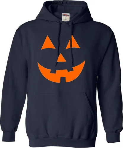 Vista 26 de Go All Out Jack O Lantern Pumpkin Face Halloween Divertida sudadera con capucha para hombre y mujer Naranja