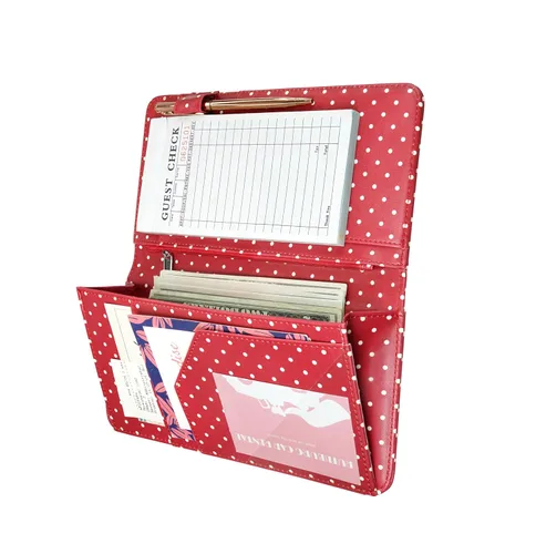 Vista 18 de Libreta para servidores con bolsillo con cremallera y cierre magnético, libreta de servidor, libro para camarera, libro de servicio con bolsillo