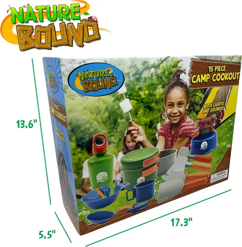 Vista 2 de Nature Bound Camp Cookout Set - un emocionante juego de campamento de 15 piezas para niños, juguete perfecto para jugar al aire libre para niños