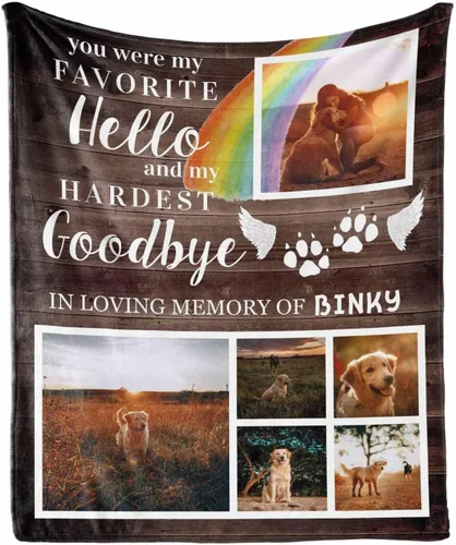 Vista 8 de in Loving Memory of Dog - Manta de memoria personalizada de collage de fotos de mascotas, manta suave y manta de 30 x 40 pulgadas, regalo