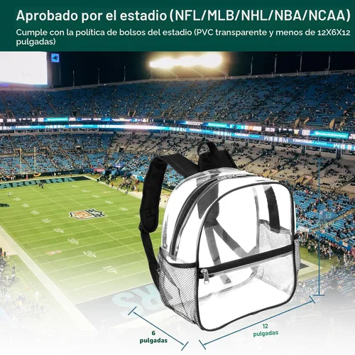Vista 9 de Keepcross Bolsa transparente para eventos de estadio 12x6x12 Mochila Negro
