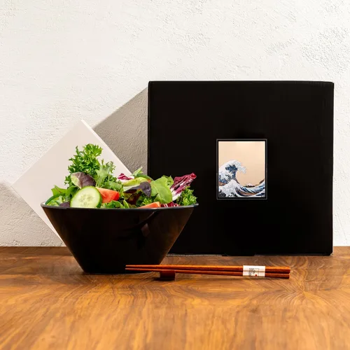 Vista 7 de BICETTO Juego de cuencos japoneses para ramen con gran diseño de ola, cuencos de cerámica grandes de 60 onzas, cucharas, palillos para ramen, Pho