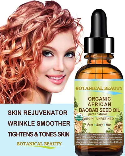 Vista 4 de Botanical Beauty Aceite de semilla de BAOBAB orgánico 100% puro y natural refinado aceite portador prensado en frío 0.5 fl oz 0.5 fl oz para cara