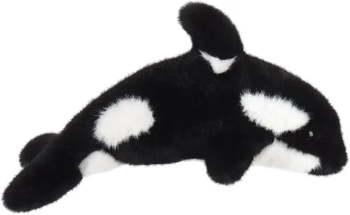 Vista 4 de Apricot Lamb Animales de peluche de orca asesina para niños, suaves y lindos juguetes de peluche para bebés niñas y niños, ballena asesina esponjosa
