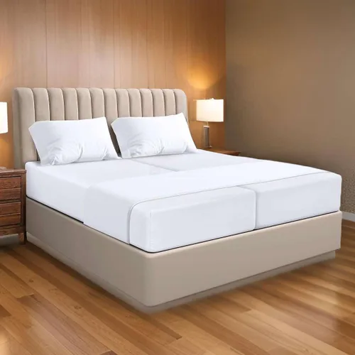 Vista 22 de Ready To Rest Juego de sábanas 100% algodón egipcio dividido tamaño Queen para cama ajustable de 5 piezas, se adapta a colchones de hasta 16