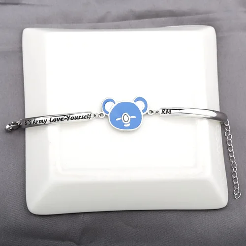 Vista 5 de MTYCTWED Love Yourself Pulsera Kpop Star Charm Pulsera de doble bucle regalo inspirador para amantes de la música, regalo de joyería para niñas