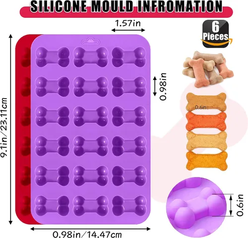 Vista 2 de Moldes de silicona para patas y huesos de cachorro, moldes para hornear, moldes de chocolate, molde de silicona para golosinas para perros, paquete