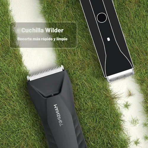 Vista 6 de MANSPOT Recortador de pelo corporal y púbico para hombres, recortador eléctrico de pelo de ingle, cabezales de cuchilla de cerámica reemplazables