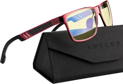 Vista 30 de ANYLUV Blue Light Blocking Glasses Men Computer Gaming Glasses Lightweight Al-Mg Metal Anti Eyestrain Eye Protection