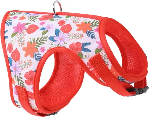 Vista 16 de Mile High Life Arnés para perro, chaleco floral de malla de aire para perros y gatos pequeños de 20 libras, fácil de poner, cierre fácil ajustable