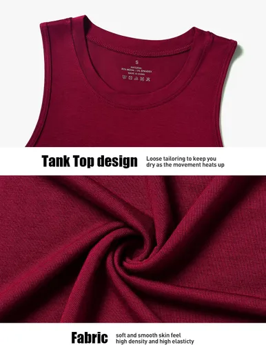 Vista 5 de Paquete de 4 camisetas cortas de entrenamiento para mujer, cuello alto, sin mangas, atléticas, fluidas, musculares, camisetas de gimnasio