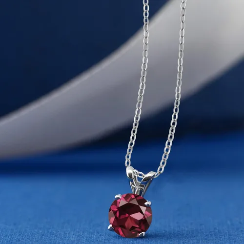 Vista 63 de Gem Stone King Collar con colgante solitario de plata de ley 925 de 0.236 in con piedra natal redonda Collar de 4 puntas para mujer Con cadena