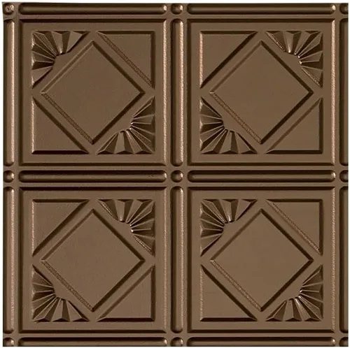 Vista 22 de FASÄDE Panel de techo decorativo de vinilo decorativo de estilo tradicional / patrón 4 de 2 x 4 pies en bronce bermudas (paquete de 5)