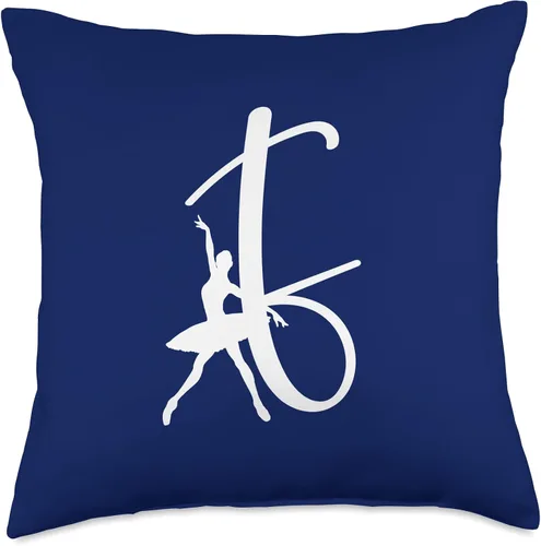 Vista 5 de Ballet Monogram Ballet Letra F Monograma Bailarina Bailarina Danza Cojín 16x16, Multicolor