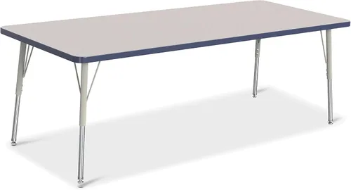 Vista 59 de Berries Mesa rectangular para actividades, altura A, Gris/Negro/Negro, 1