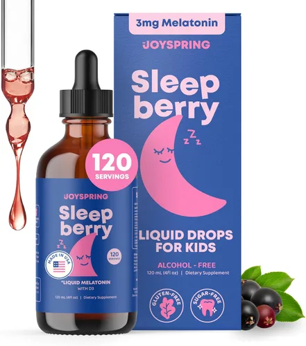 Vista 11 de SleepBerry Melatonina líquida para niños, ayuda natural para dormir con saúco y vitamina D, estimula el sistema inmunológico mientras duermen