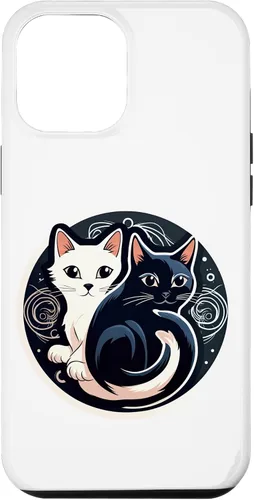 Vista 10 de Funda para iPhone 12 mini Yin Yang Cat Feng Shui Ying Yang Taoísmo Zen Budismo