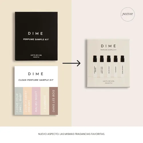 Vista 3 de Muestra de Perfume DIME Beauty, Hipoalergénico, Perfumes Limpios, Eau de Toilette Para Mujer (Set de 5, 2 ml)