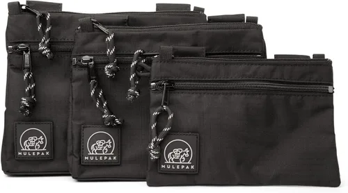 Vista 4 de Bolsa grande en negro, 6 x 8 x 1 pulgadas, a prueba de pérdidas y carteristas, bolsas de seguridad para deportes al aire libre y riñonera de viaje