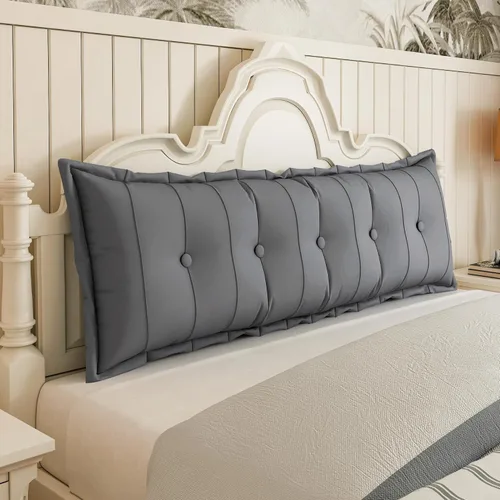 Vista 13 de Johnear Almohada de cabecera negra de felpa para lectura, almohada de apoyo para la espalda, almohada para cama sentada, sofá cama para adultos