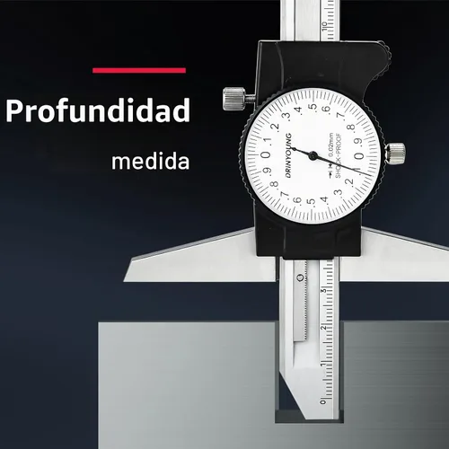 Vista 4 de Calibres de profundidad con calibre 0-150/7.874 in 0.001 in Precisión a prueba de golpes Herramienta de medición de cuatro usos