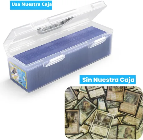 Vista 5 de SUNEZLGO Caja de almacenamiento para Toploader, caja de almacenamiento de tarjetas intercambiables de plástico, estuche de naipes de juego, grande
