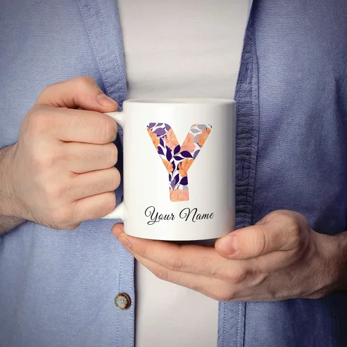 Vista 9 de Livado Taza de café personalizada, regalo para mujeres, con monograma con nombre e inicial, bonita taza de café para ella, mamá, esposa, novia