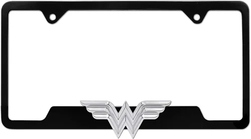 Vista 11 de Elektroplate - Placa de matrícula con licencia oficial DC Comics Mujer Maravilla Negra, completamente de metal, tamaño estándar, superhéroe, marco