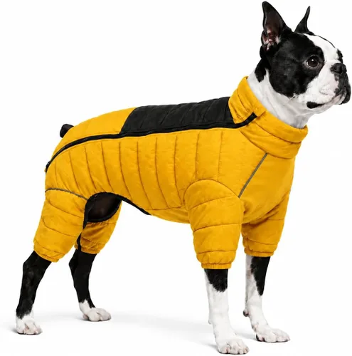 Vista 52 de Suéter para Perro ArmyGreen, Resistente al Viento, Reflectante - Chaqueta de Invierno Dirigible para S, M, L - Cremallera, Tallas Ajustables Verde