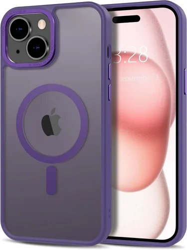 Vista 104 de Anuck - Funda magnética para iPhone 11 compatible con MagSafe, carcasa trasera mate translúcida dura, borde de TPU, delgada, resistente a impactos