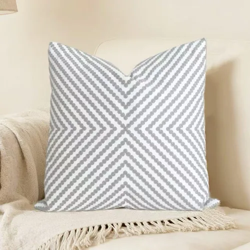 Vista 38 de Slow Cow - Funda de almohada decorativa con bordado, funda de almohada para sofá, funda de almohada de 20 x 20 pulgadas, gris