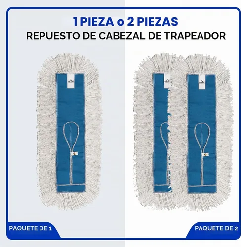 Vista 7 de Mopa de algodón para polvo con mango y marco de extensión de cambio rápido de aluminio Nine Forty de resistencia industrial, escoba para pisos