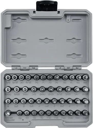 Vista 7 de TEKTON Juego de dados de broca de 1/4 pulgadas con mini caja de herramientas de apilamiento (44 piezas) SHB90700