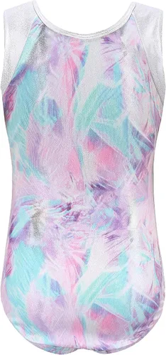 Vista 2 de Leotardos de gimnasia para niñas, sin mangas, leotardo de baile, ropa deportiva, 5-14 años, Violeta