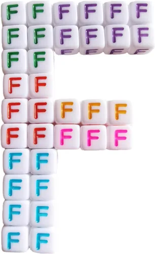 Vista 22 de Xeahung 200 cuentas de letras acrílicas cuadradas multicolor para hacer joyas, llaveros de bricolaje, collares, pulseras, decoraciones