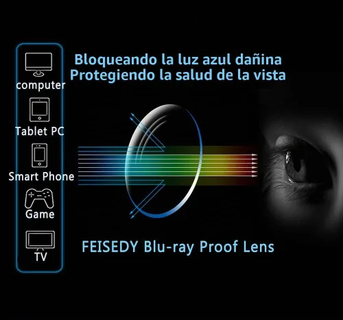 Vista 3 de FEISEDY Gafas de cristal con montura de ojo de gato con bloqueo de luz azul para computadora B2500 Negro