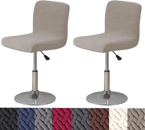 Vista 13 de HFCNMY Fundas para Taburetes de Bar con Respaldos, Paquete de 2 Fundas Elásticas para Sillas de Taburete de Bar, Fundas para Taburetes de Bar
